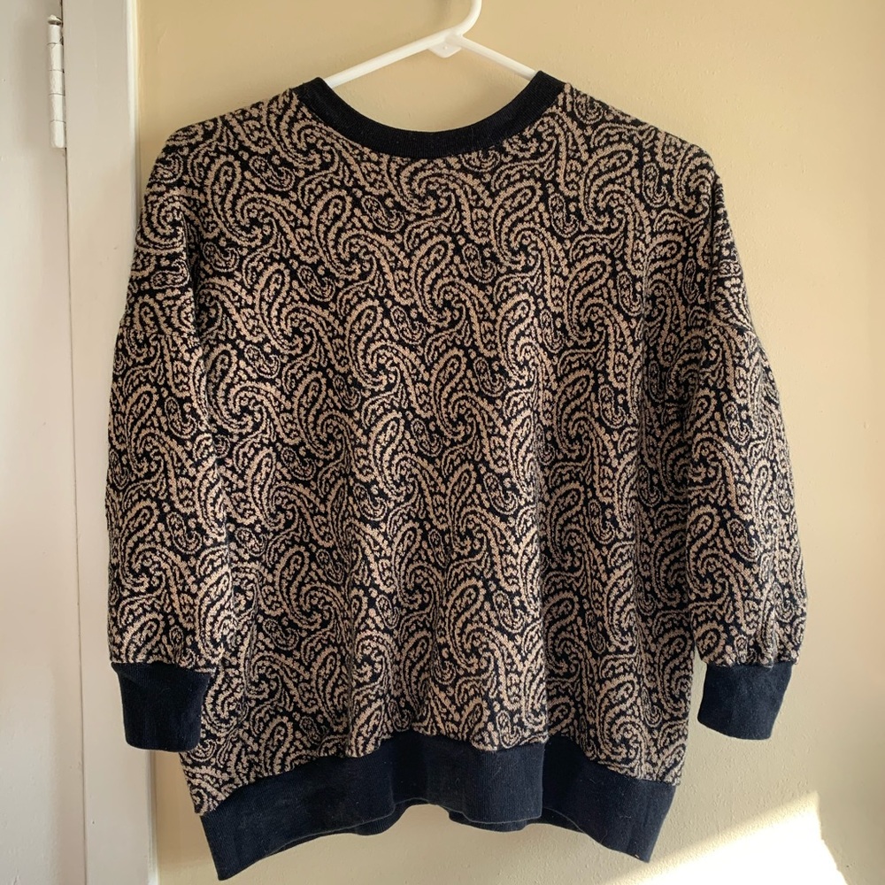 Vintage black and gold glam cropped sweater